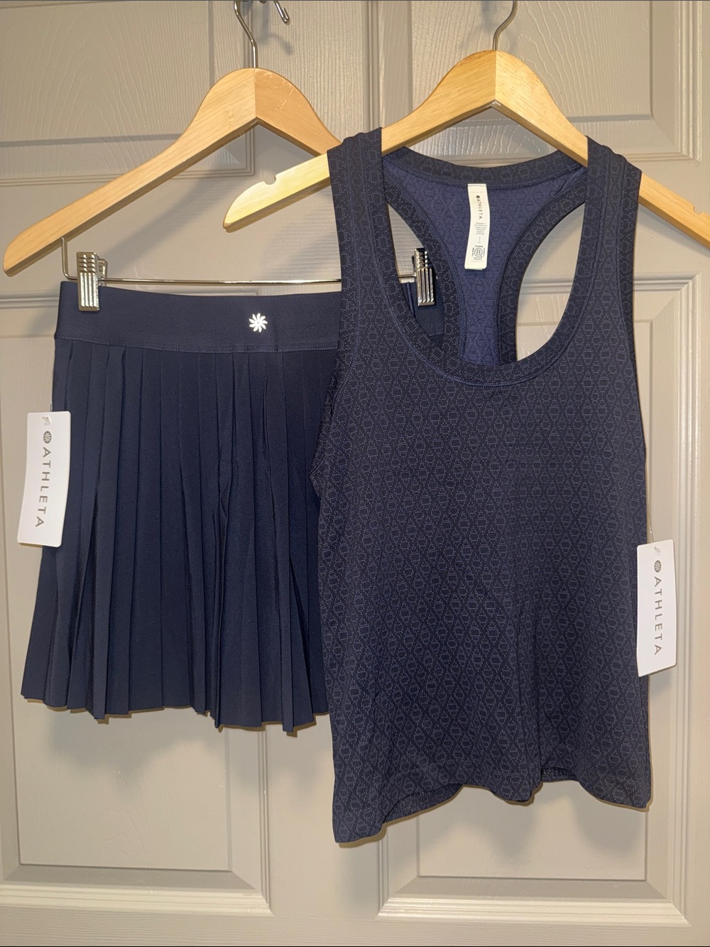 Athleta match point pleated skort and the Athleta Momentum Seamless Tank